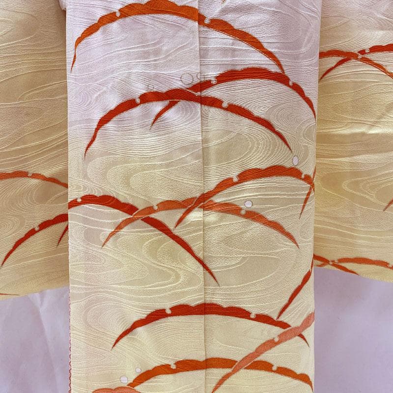 502ag42◎七五三 七歳 女児 セミアンティーク 金彩 着物&袋帯&長襦袢◎