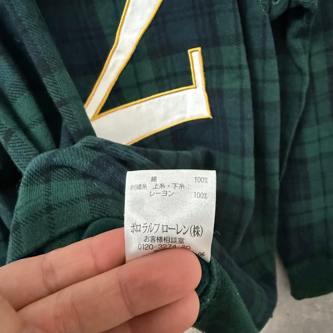 # POLO ポロ ラルフローレン ラガーシャツ 長袖ポロシャツ M チェック