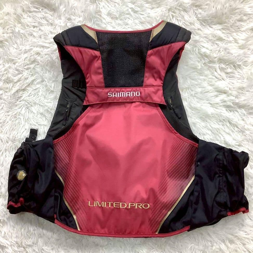 訳あり フィッシングベスト 釣り ネクサス リミテッドプロ 赤 黒 ナイロン