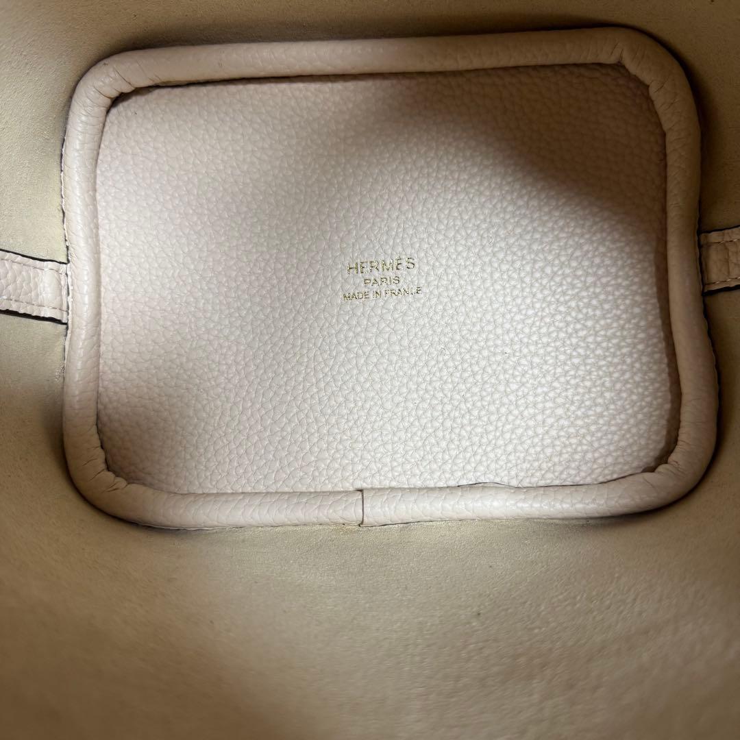 ベージュ レザー トートバッグ