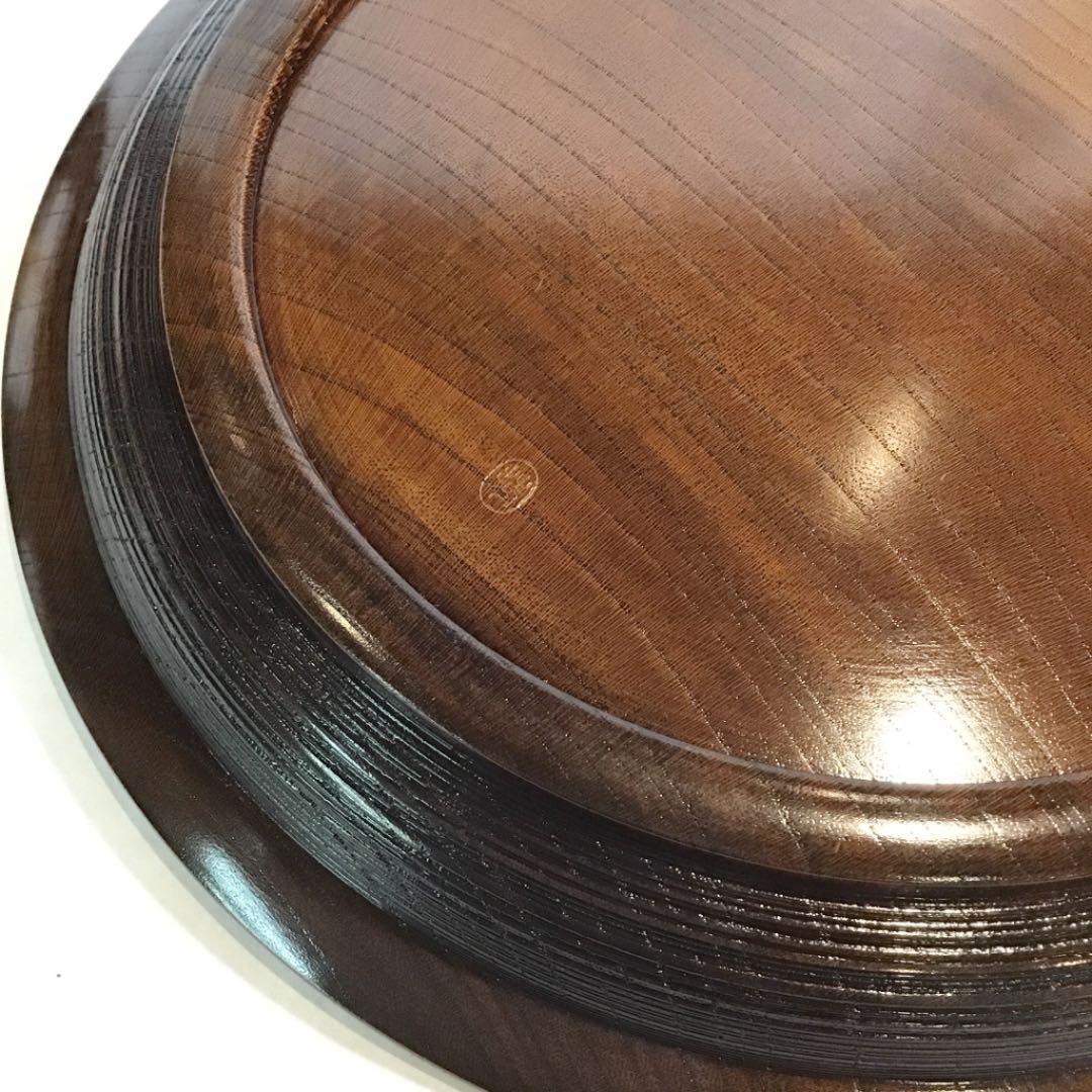 【茶道具】干菓子盆 欅丸盆 神代 福田芳朗