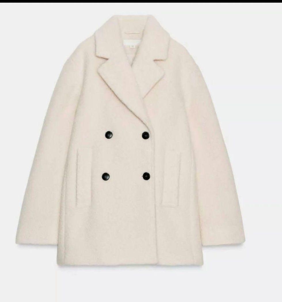 25日までの出品　ブークレダブルブレストミディ丈コート　ZARA コート　XS