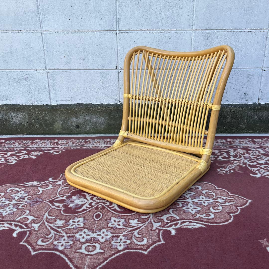 美品 高品質◾️AUSTER製 籐ラタン 座椅子 ナチュラル天然素材