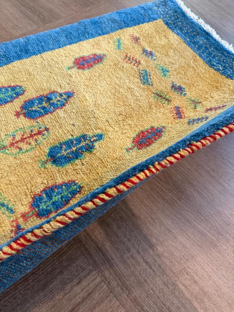 ギャッベ 86x62cm ペルシャ絨毯 手織り ギャベ 玄関マットラグ 絨毯