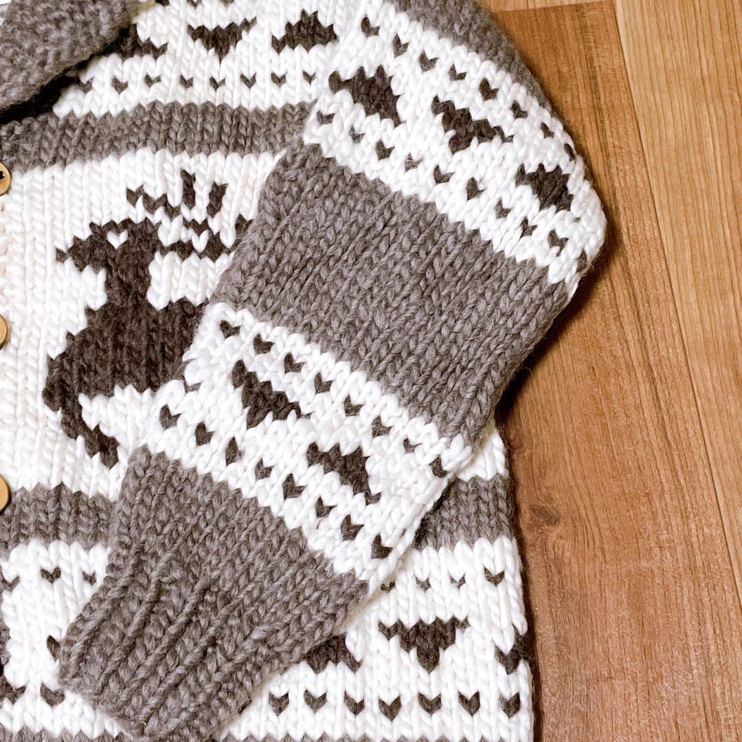 【タグ付き未使用】KANATA カナタ トナカイ柄 カウチンニット セーター