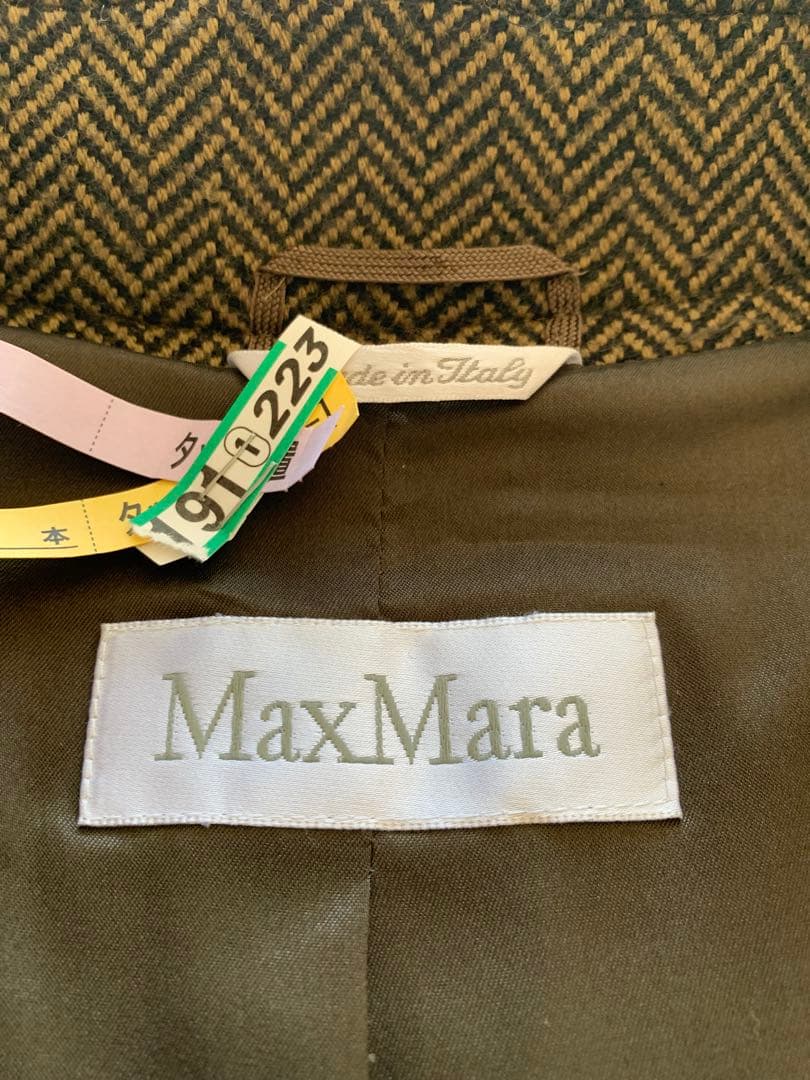 マックスマーラMAXMARAツイード ショートコートジャケット白タグ40カシミヤ