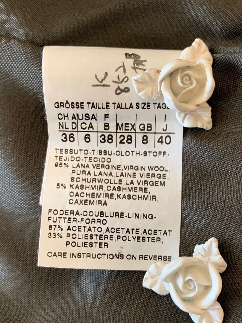 マックスマーラMAXMARAツイード ショートコートジャケット白タグ40カシミヤ