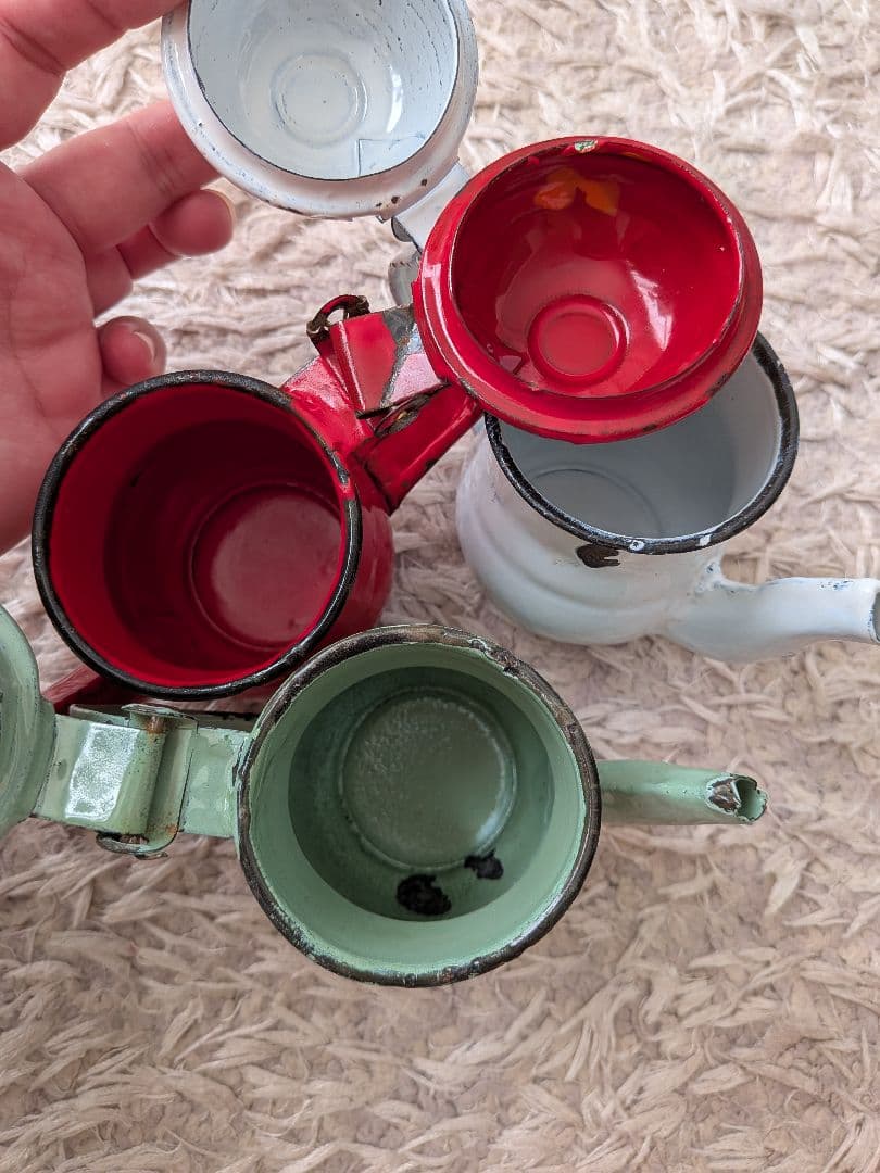 ヴィンテージ　ホーローポットセット