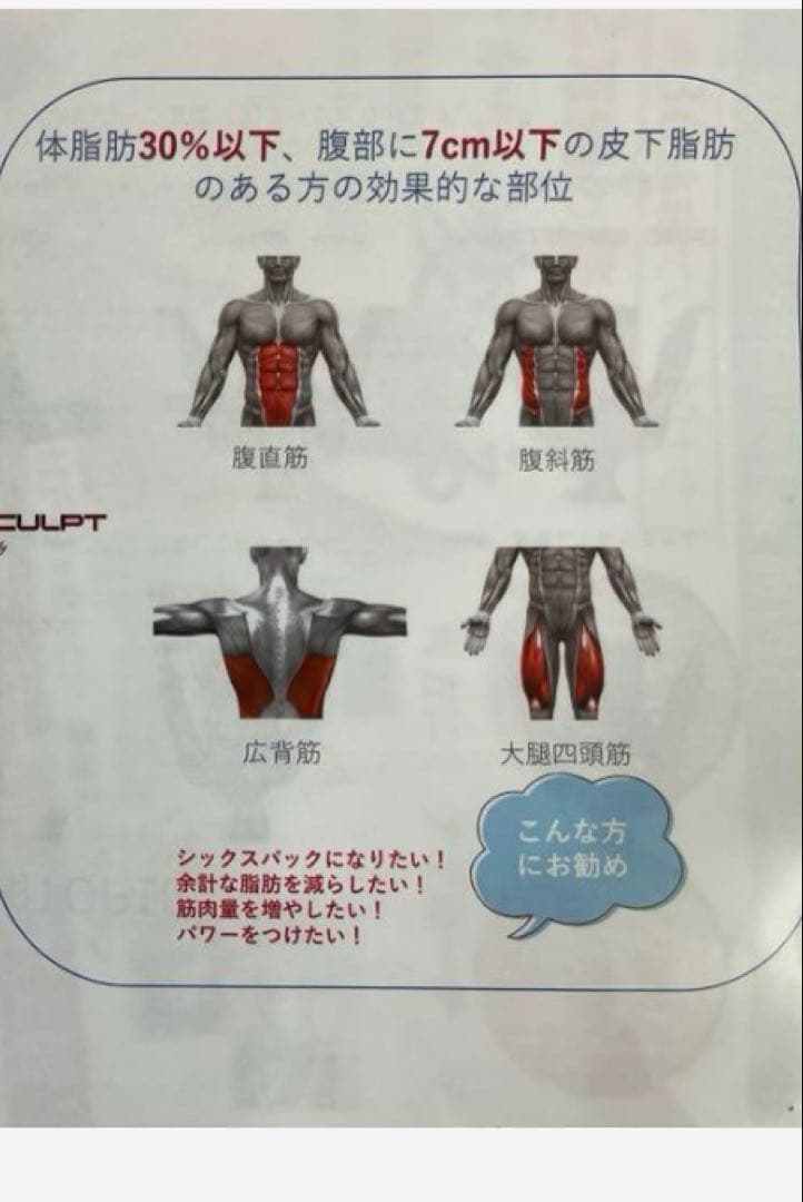 定価170万！高強度電磁パルスエムスカルプト（4ハンドル)