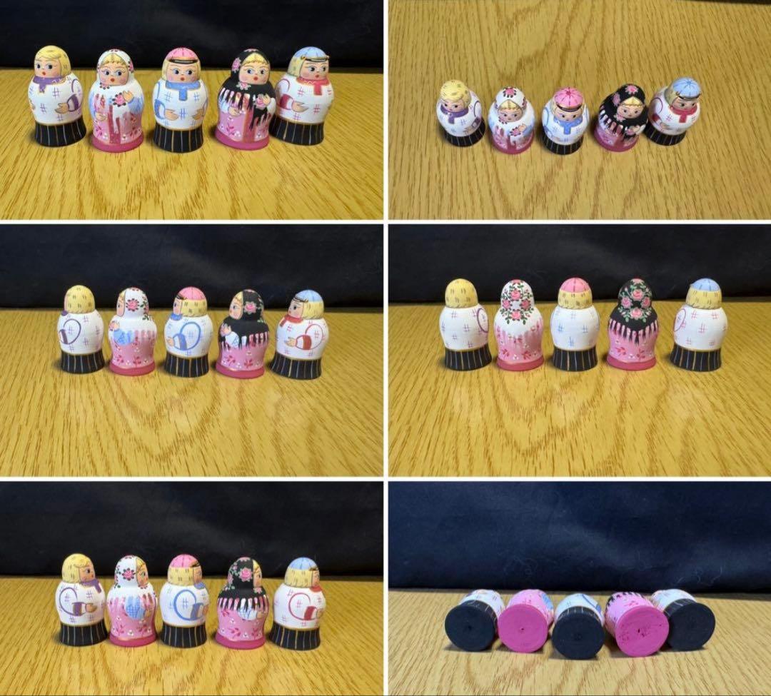 セール❗️ロシア　アーティスト　ダリア　ミッチィナ作品。マトリョーシカ。6体。