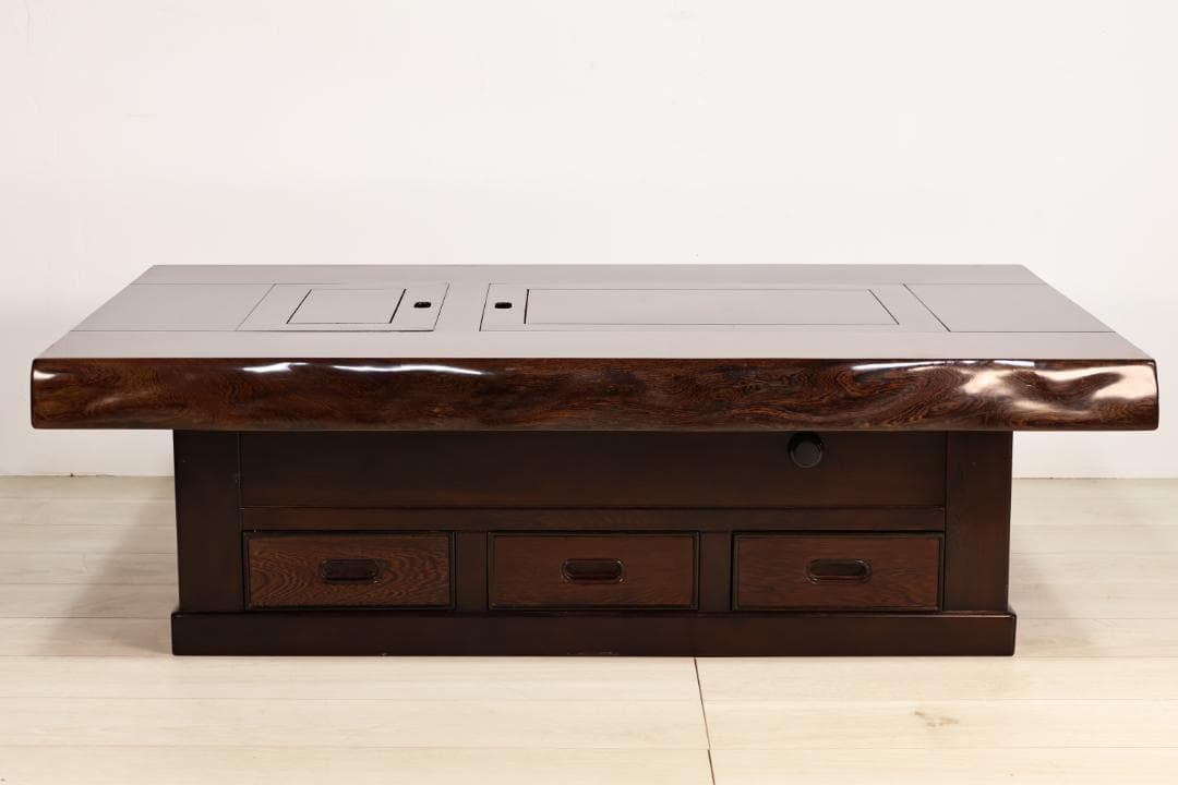 新品未使用　鉄刀木（タガヤサン）総無垢　関西火鉢　4尺　天厚7.5　BJ217