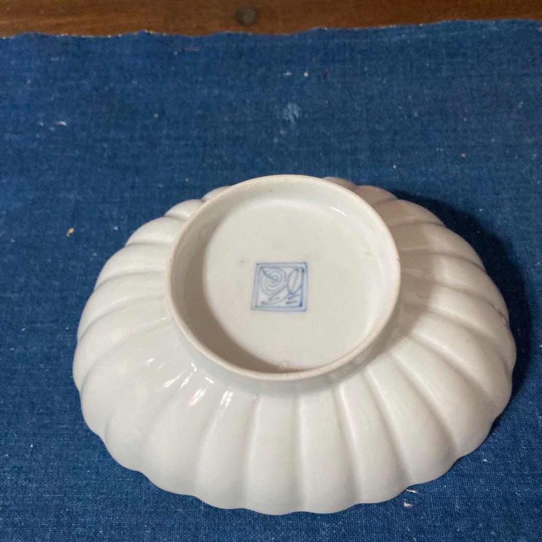 伊万里　白磁菊花形　楕円豆鉢　楕円小鉢　柿右衛門　一客