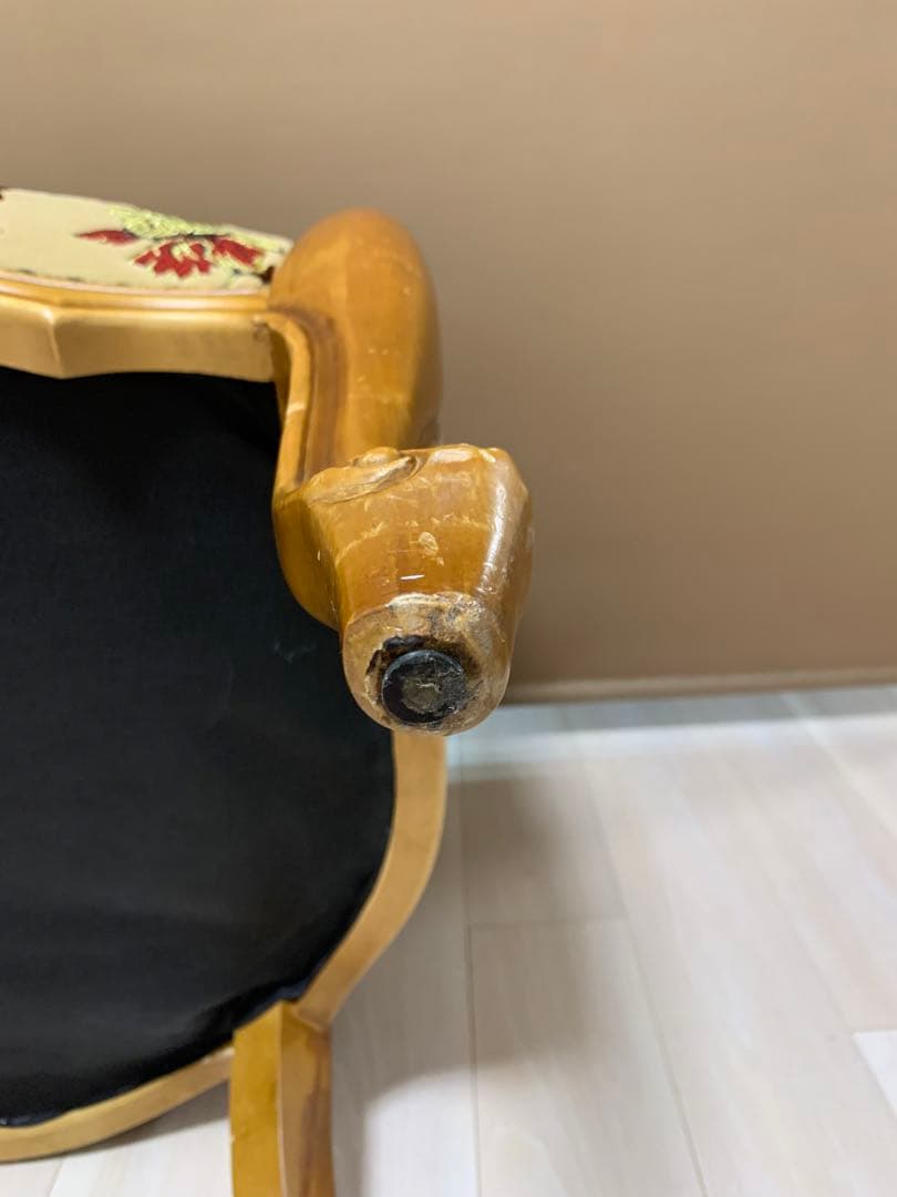 イタリア製 ヴィンテージ　ソファ 金華山　猫脚　ロココ調　輸入家具　チェア