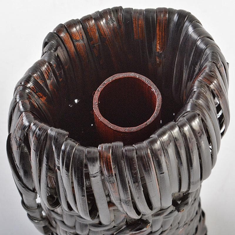 茶道具　籠師　鈴木竹朋斎作　ナタ籠　掛花籠　共箱　D　R6329