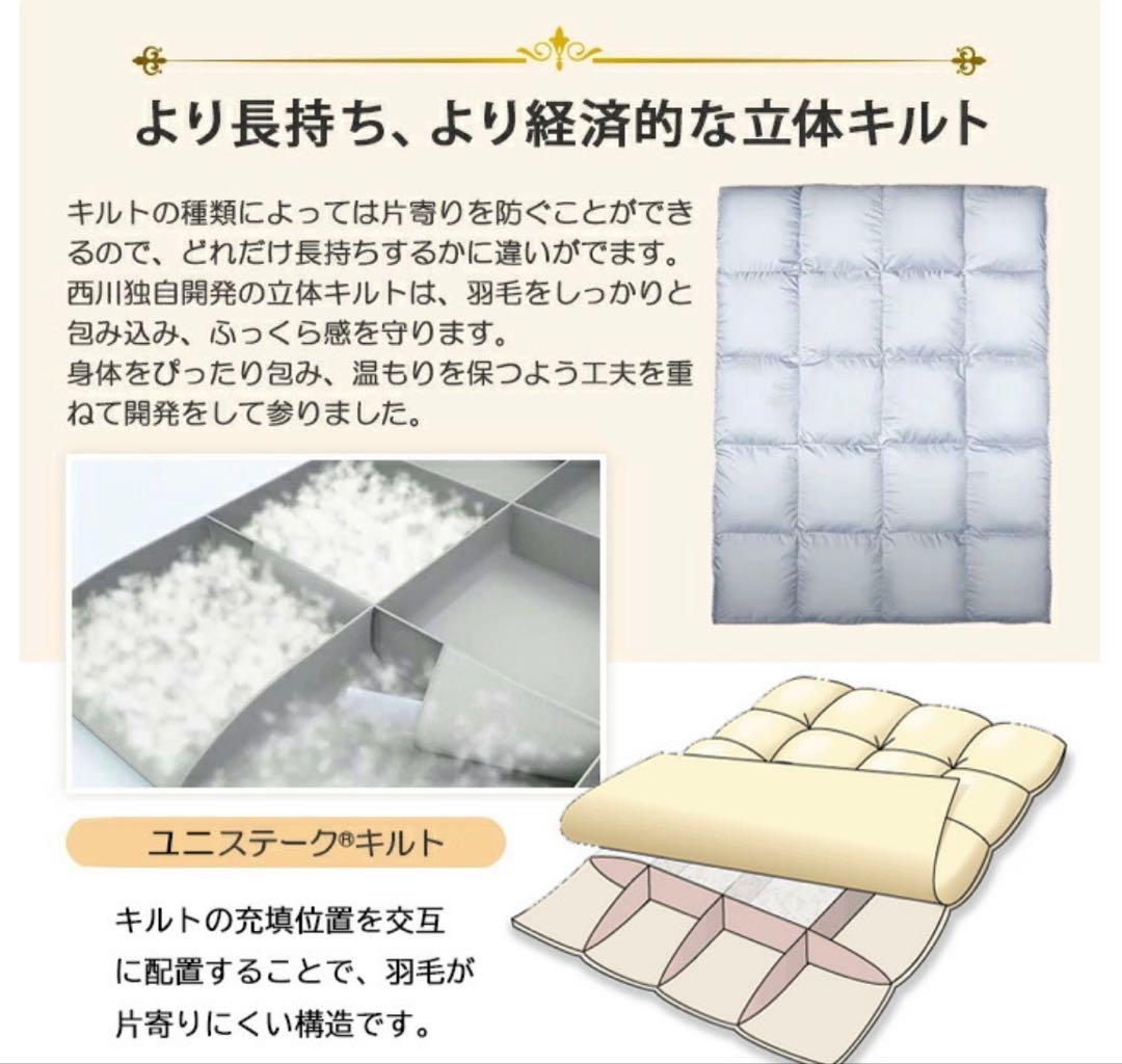 【東京西川】　プレミアム羽毛布団　合い掛け　ダブル　NP7050