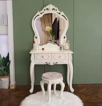 即日発送可能　シルバー100cm 大人気　北欧風ドレッサースツールライト セット