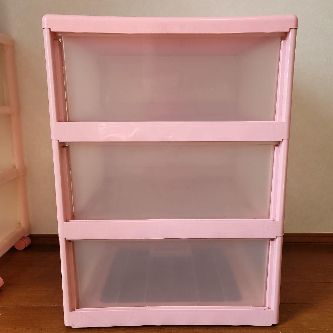 キティちゃん 3段引き出し収納ケース ピンク　コメント必読