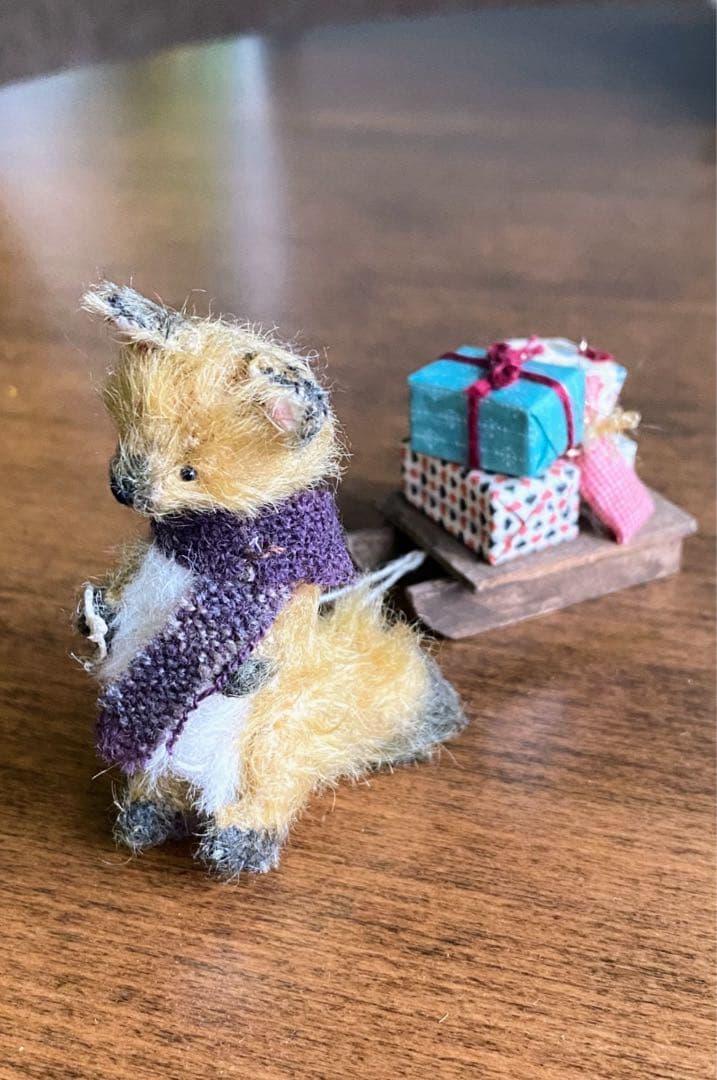 moriのえほん×三浦こずえコラボ作品　クリスマスの準備　ミニチュア　ぬいぐるみ