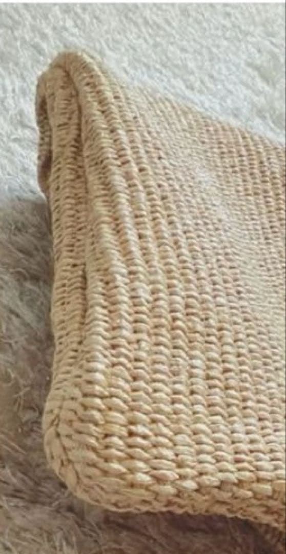 最終SALE★ARRONトライアングル ラフィア✕ レザー カゴバッグ 軽量