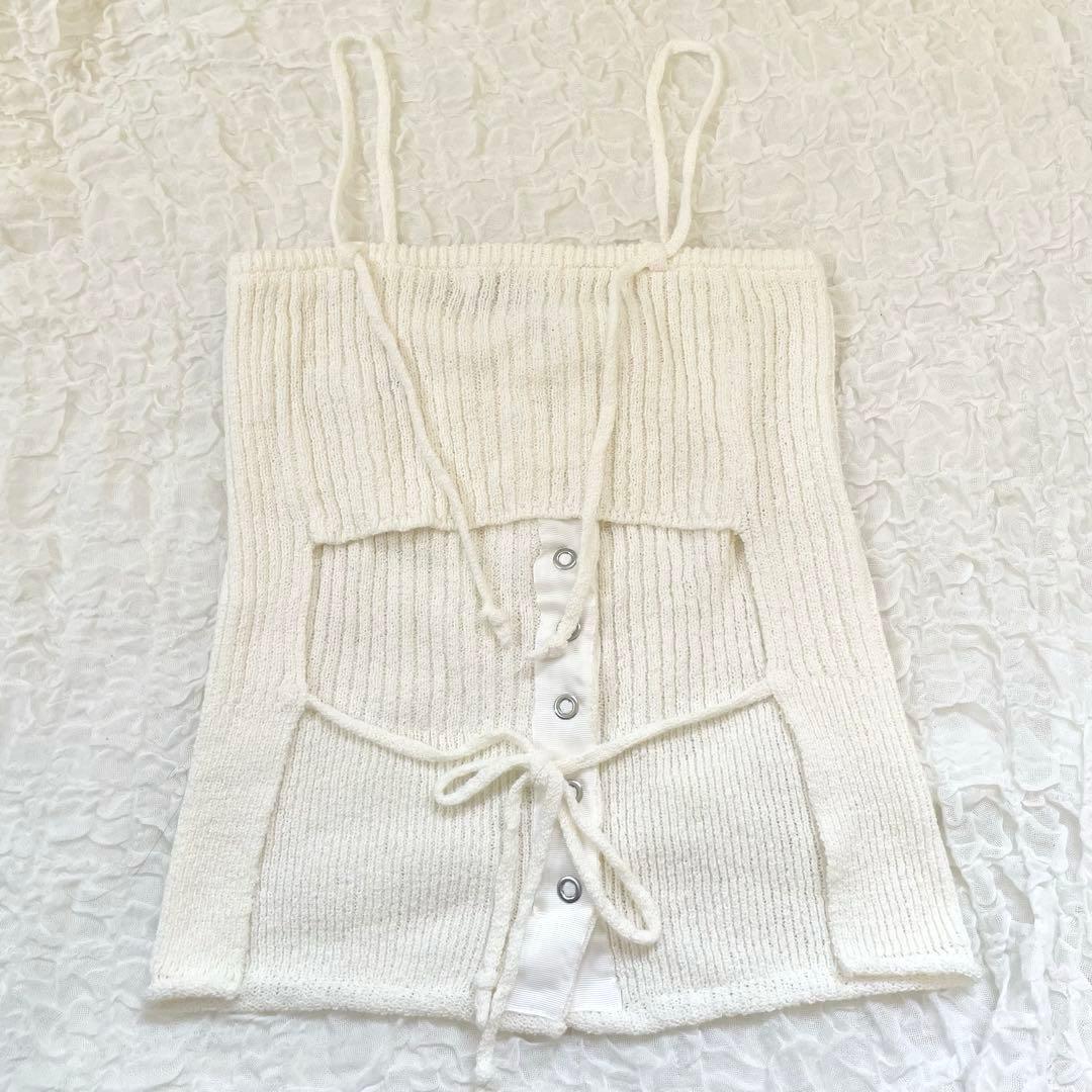 【新品未使用タグ付き】 moussy FRONT BUTTON ニットキャミ