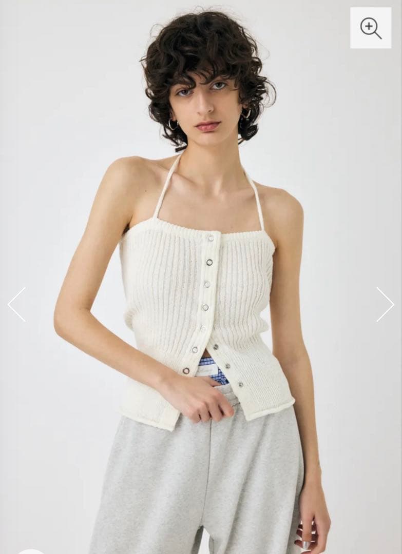 【新品未使用タグ付き】 moussy FRONT BUTTON ニットキャミ