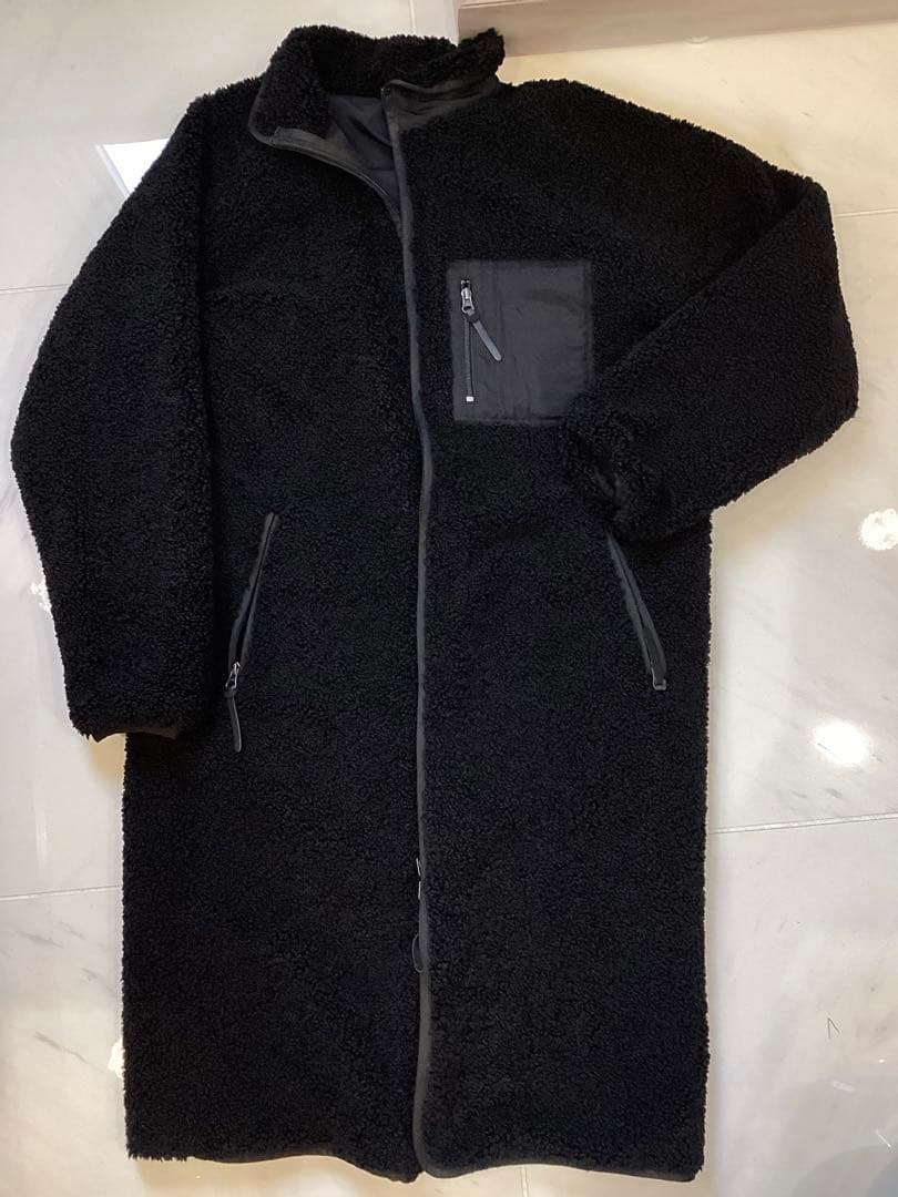 LASUD リバーシブルロングコート　ブラック