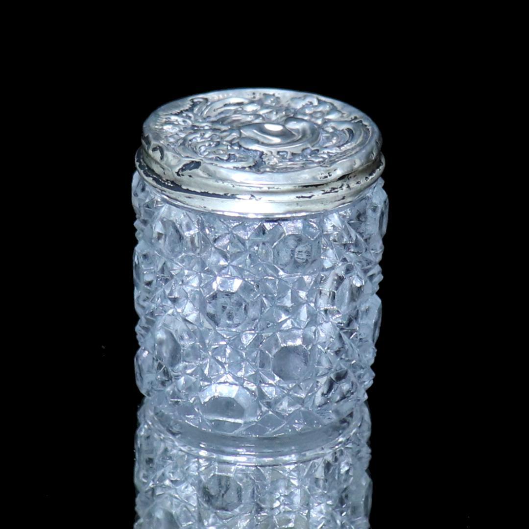 オールドバカラ レアサイズ 銀蓋付き調味料入れディアマンピエーリー ミニチュール