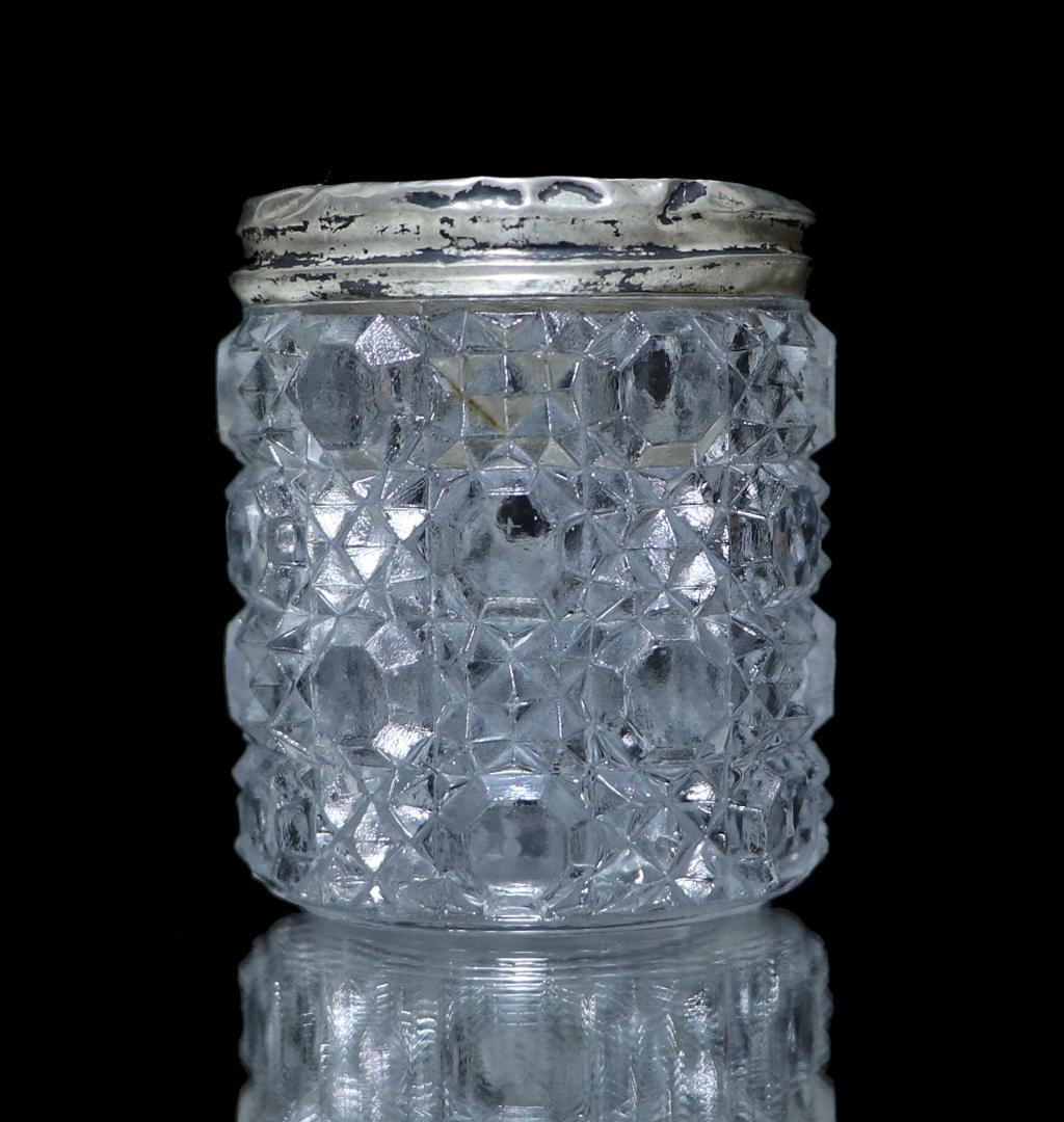 オールドバカラ レアサイズ 銀蓋付き調味料入れディアマンピエーリー ミニチュール