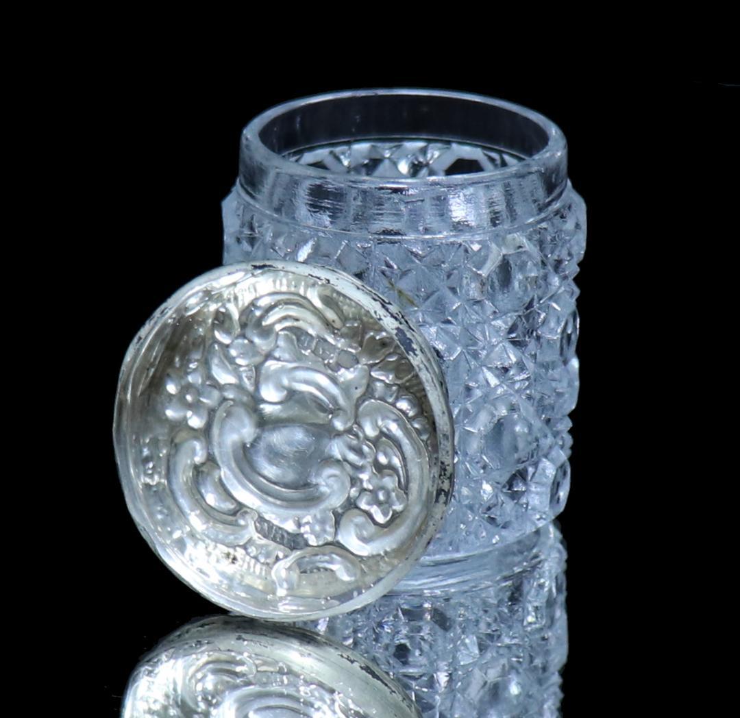 オールドバカラ レアサイズ 銀蓋付き調味料入れディアマンピエーリー ミニチュール