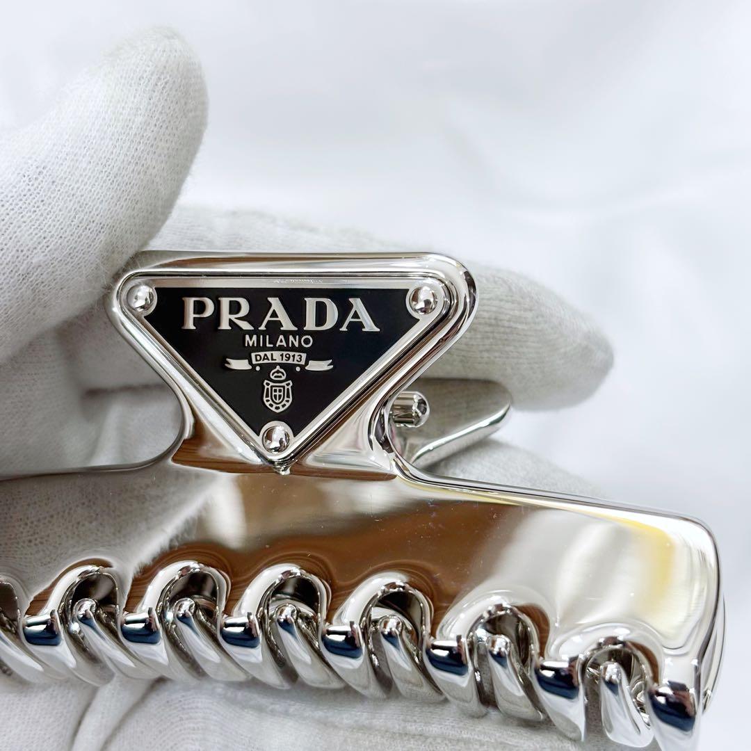 極美品　正規品✨　PRADA プラダ　ヘアクリップ　バレッタ　メタルクリップ