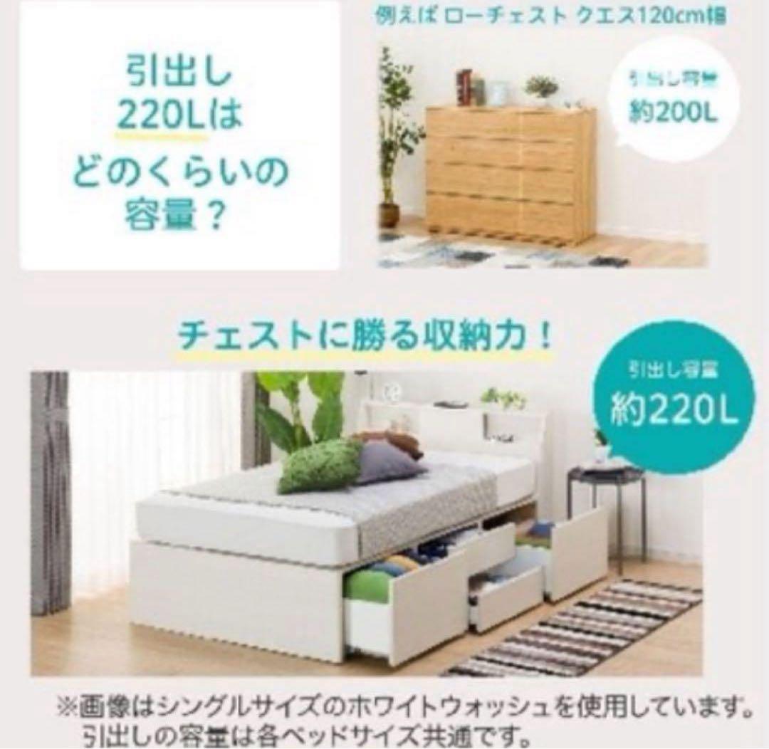 ニトリ　ダブルサイズ　ベッドフレーム　大容量収納　コンセント　指定地域送料無料