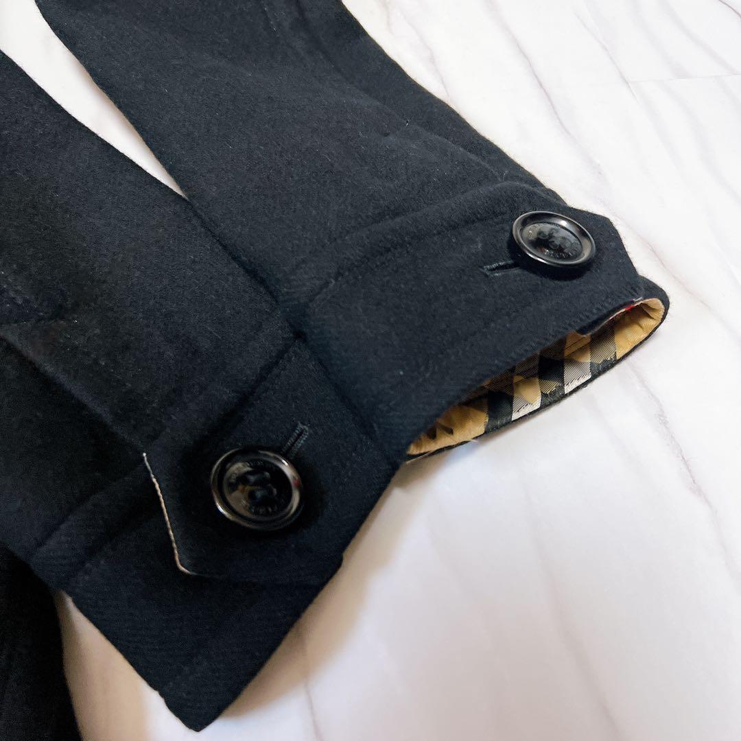 バーバリーブルーレーベル コート ダブル アンゴラ ベルト ノバチェック 38