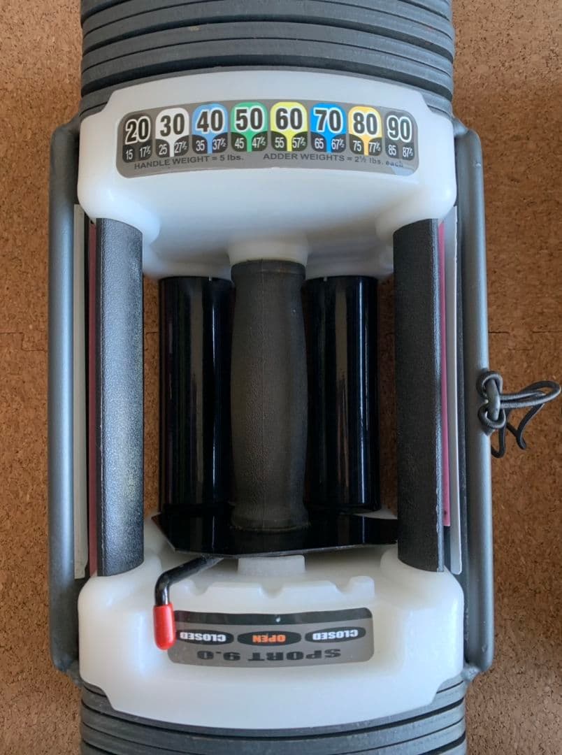 【ツル】ワンタッチ可変式ブロックダンベル(27段階） 20〜90ポンド ①