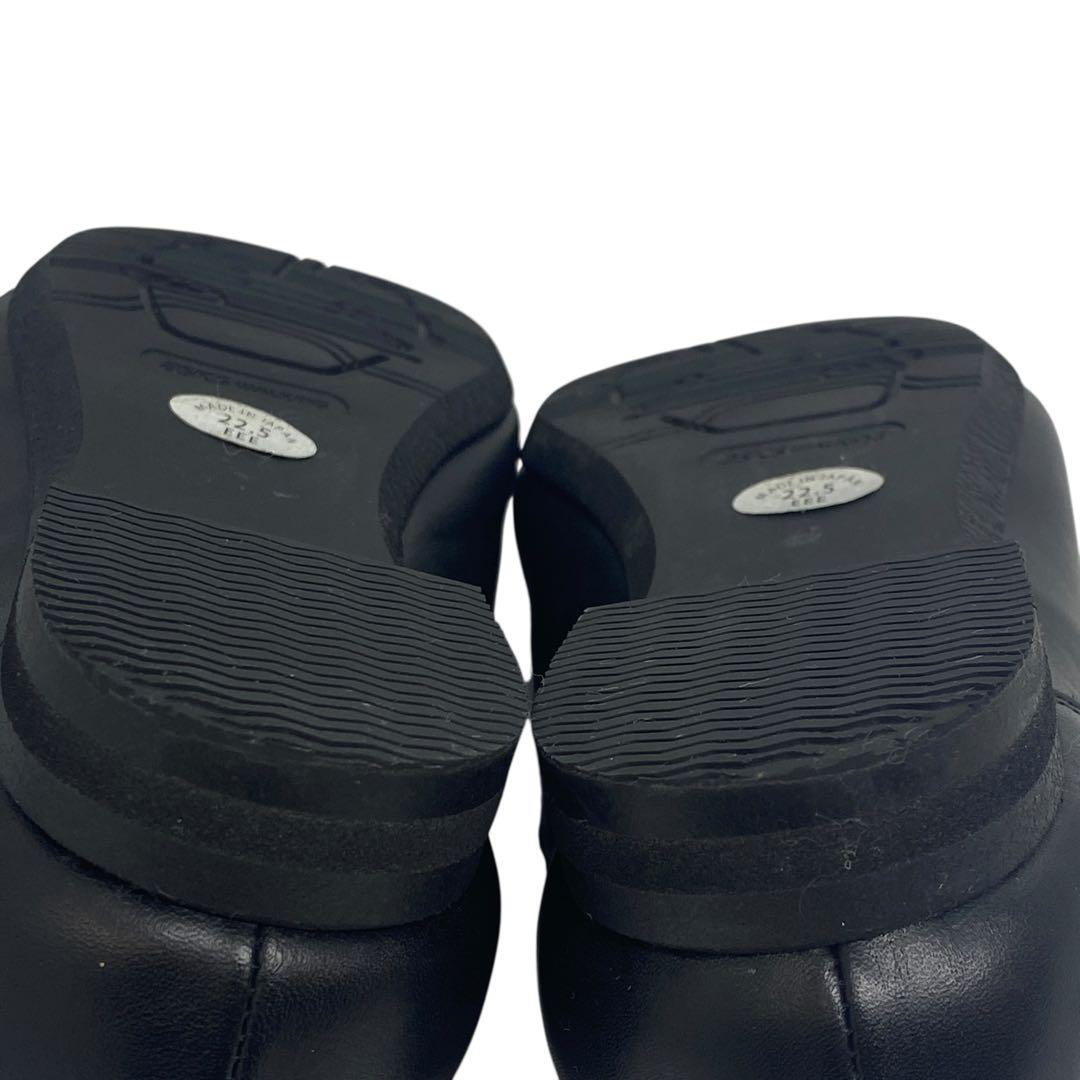 pedala ペダラ　22.5 EEE レースアップ 革靴 黒 ブラック レザー