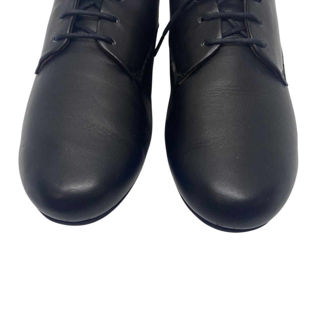 pedala ペダラ　22.5 EEE レースアップ 革靴 黒 ブラック レザー