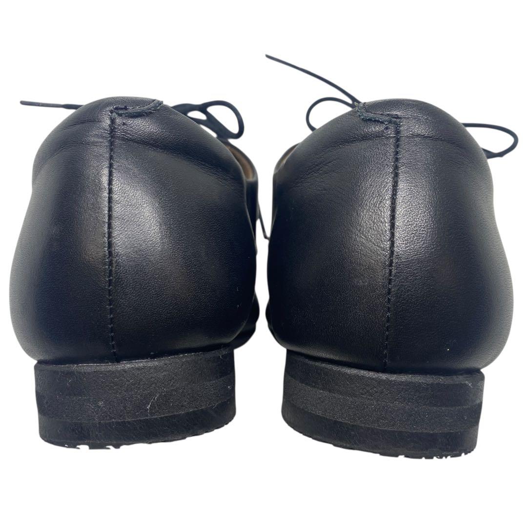 pedala ペダラ　22.5 EEE レースアップ 革靴 黒 ブラック レザー