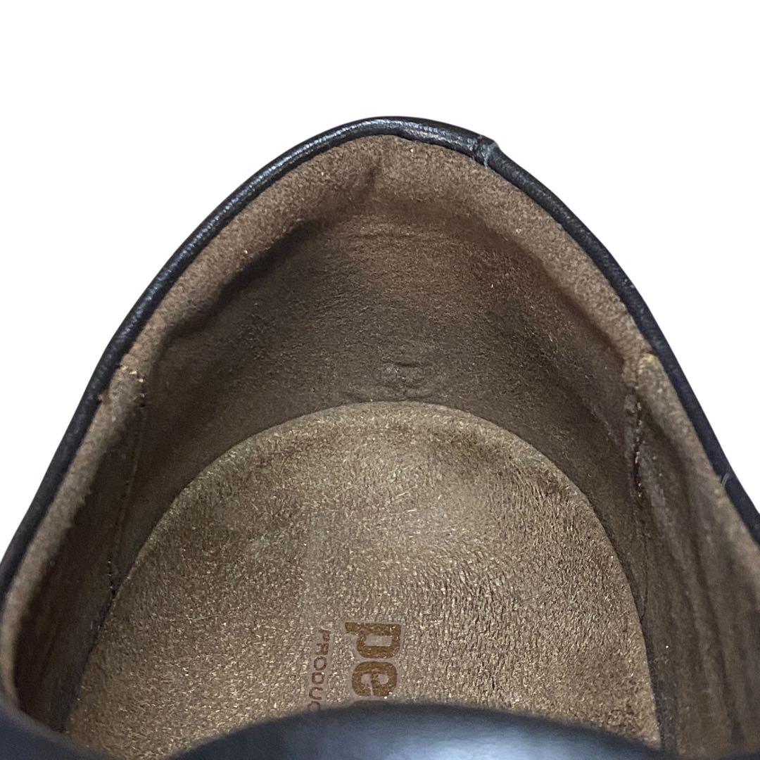 pedala ペダラ　22.5 EEE レースアップ 革靴 黒 ブラック レザー