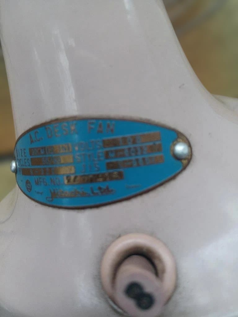 ジャンク品40cm レトロ ホワイト 卓上扇風機 4枚羽 M-6032入手困難品