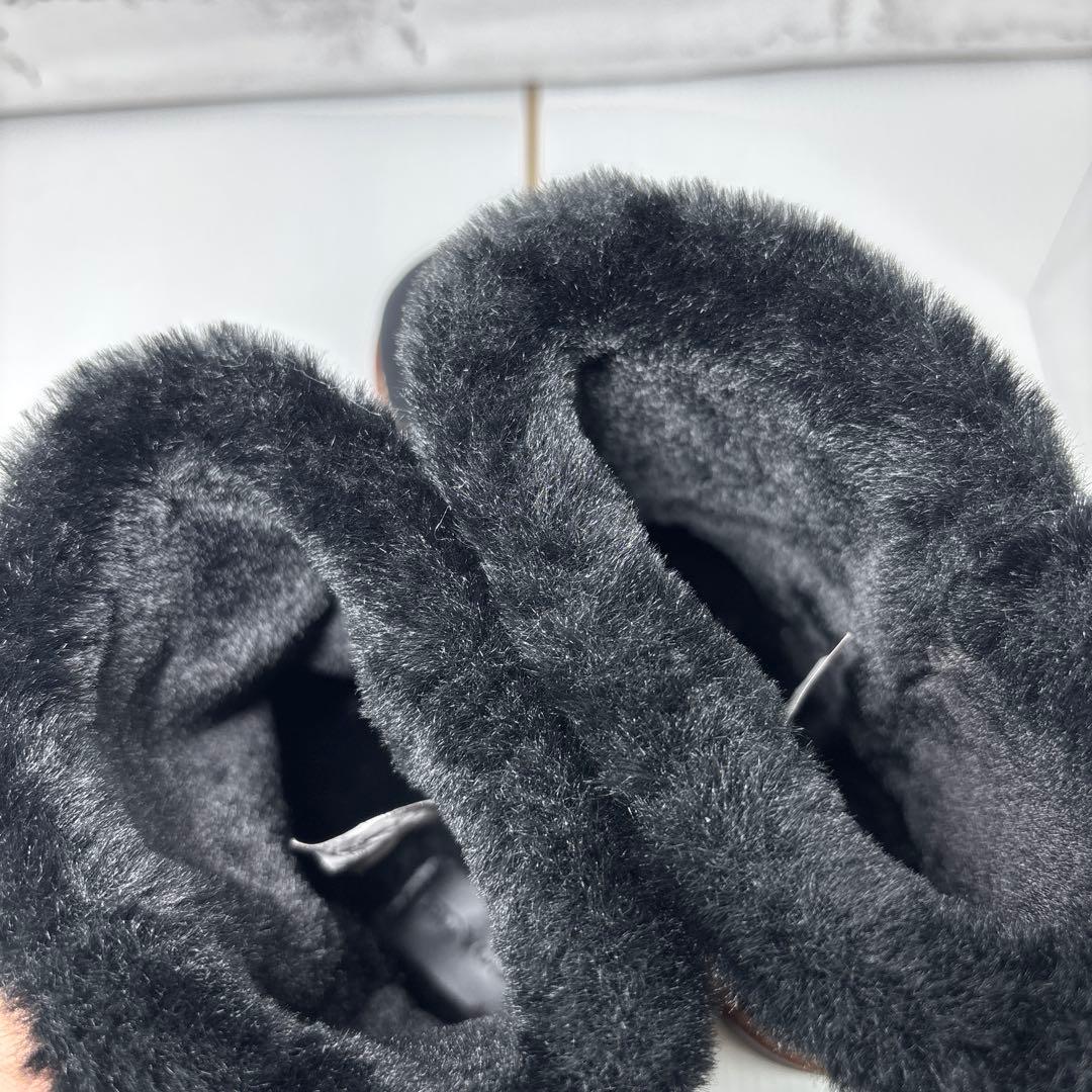 未使用✨COACH ファー ブーツ 黒 23.5㎝ 本革 ブラック　スエード