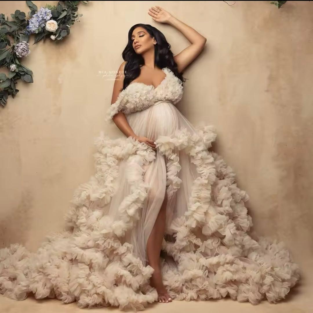 しめじ様♡マタニティフォト　ドレス　衣装　海外　チュール　ボリューム