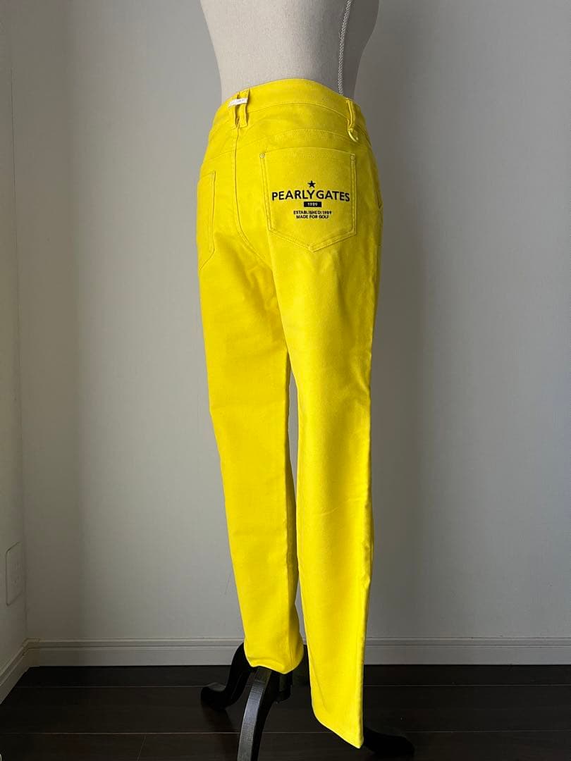 パーリーゲイツ　ライムイエロー　起毛パンツ