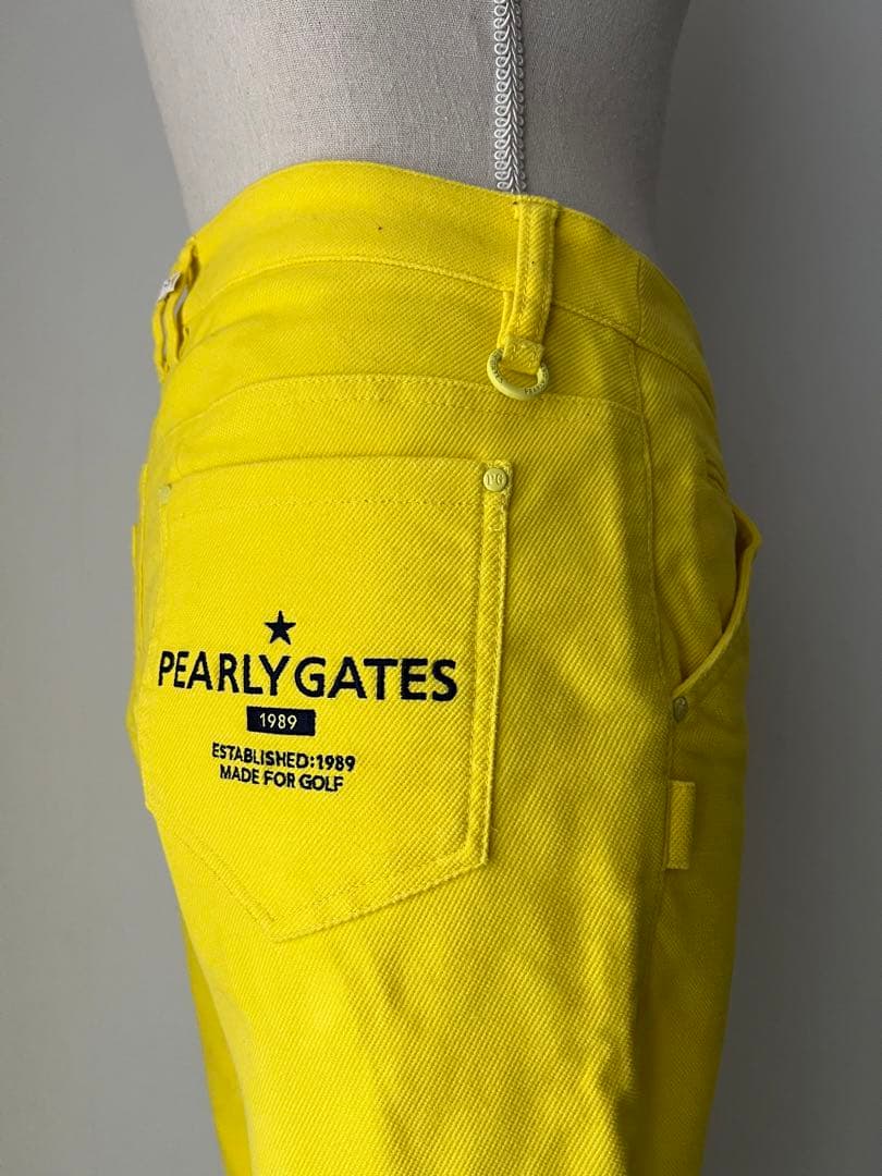 パーリーゲイツ　ライムイエロー　起毛パンツ