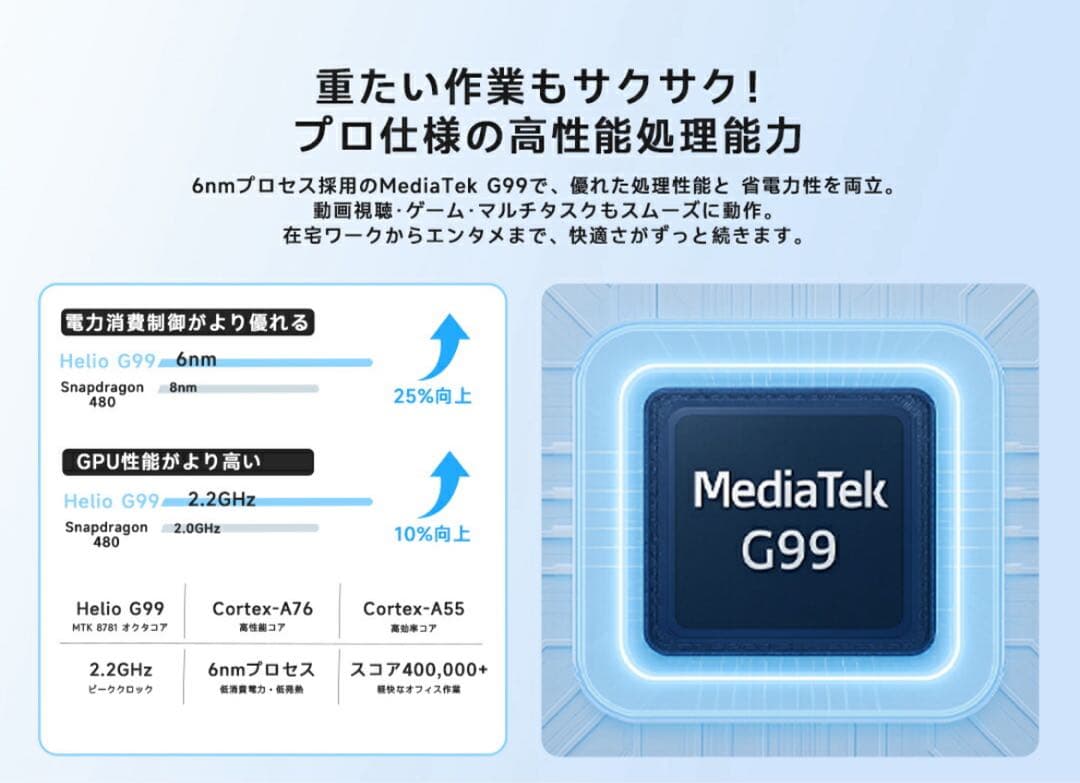 タブレット　Android15　11インチFHD　G99 6nm 90Hz