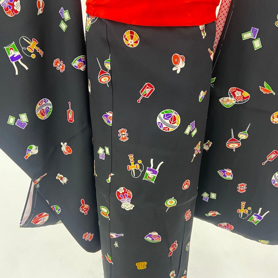 七五三　着物　七歳　フルセット　新品　未使用　正絹　黒　豪華　7歳　女の子