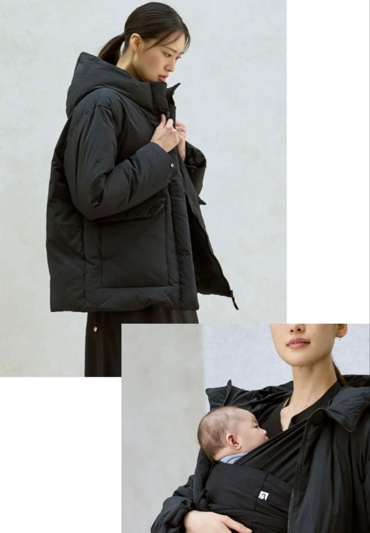 コニー ベビーキャリアアウター パデットジャケット ダウンコートママダウンL