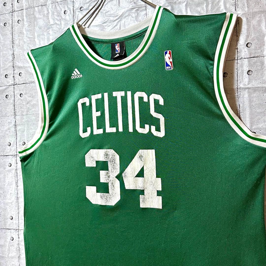 古着 アディダス タンクトップ 刺繍 NBA セルティックス 2XL 緑 激レア
