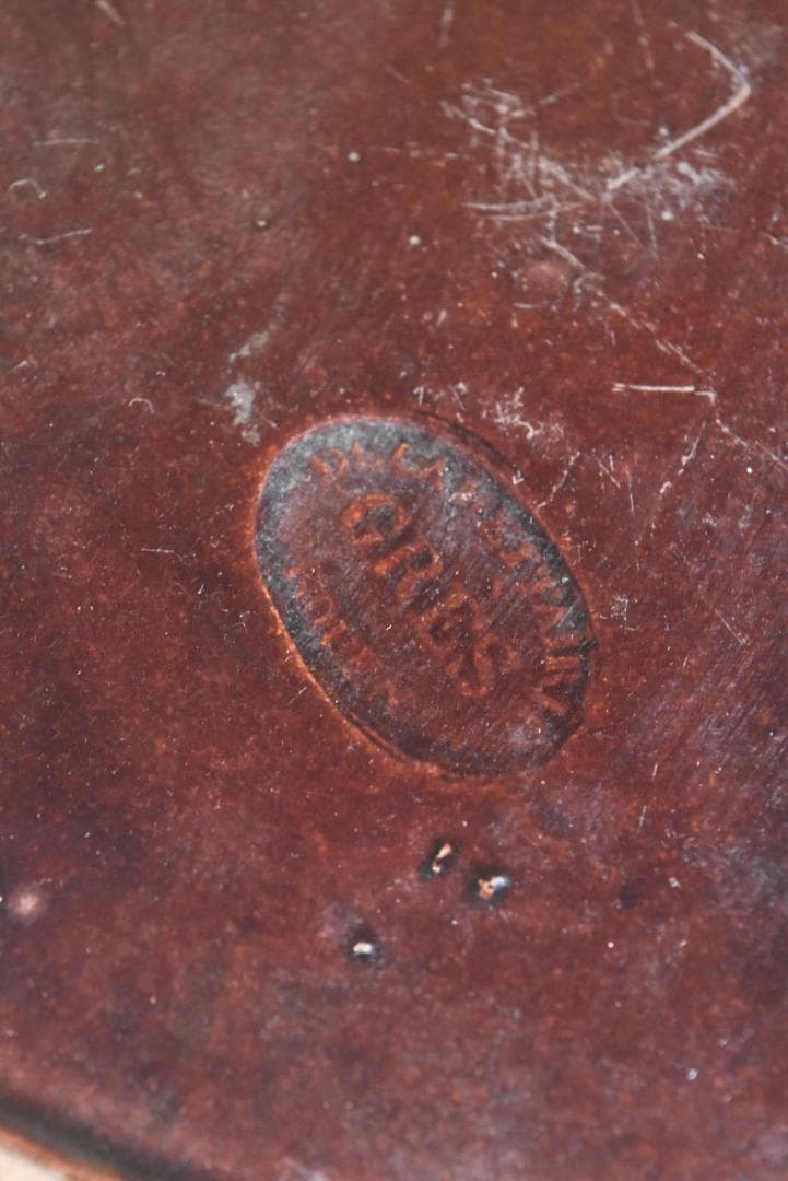 美品フランス19世紀　眺めの良いキュノワール皿　印有　古道具坂田　西洋民藝