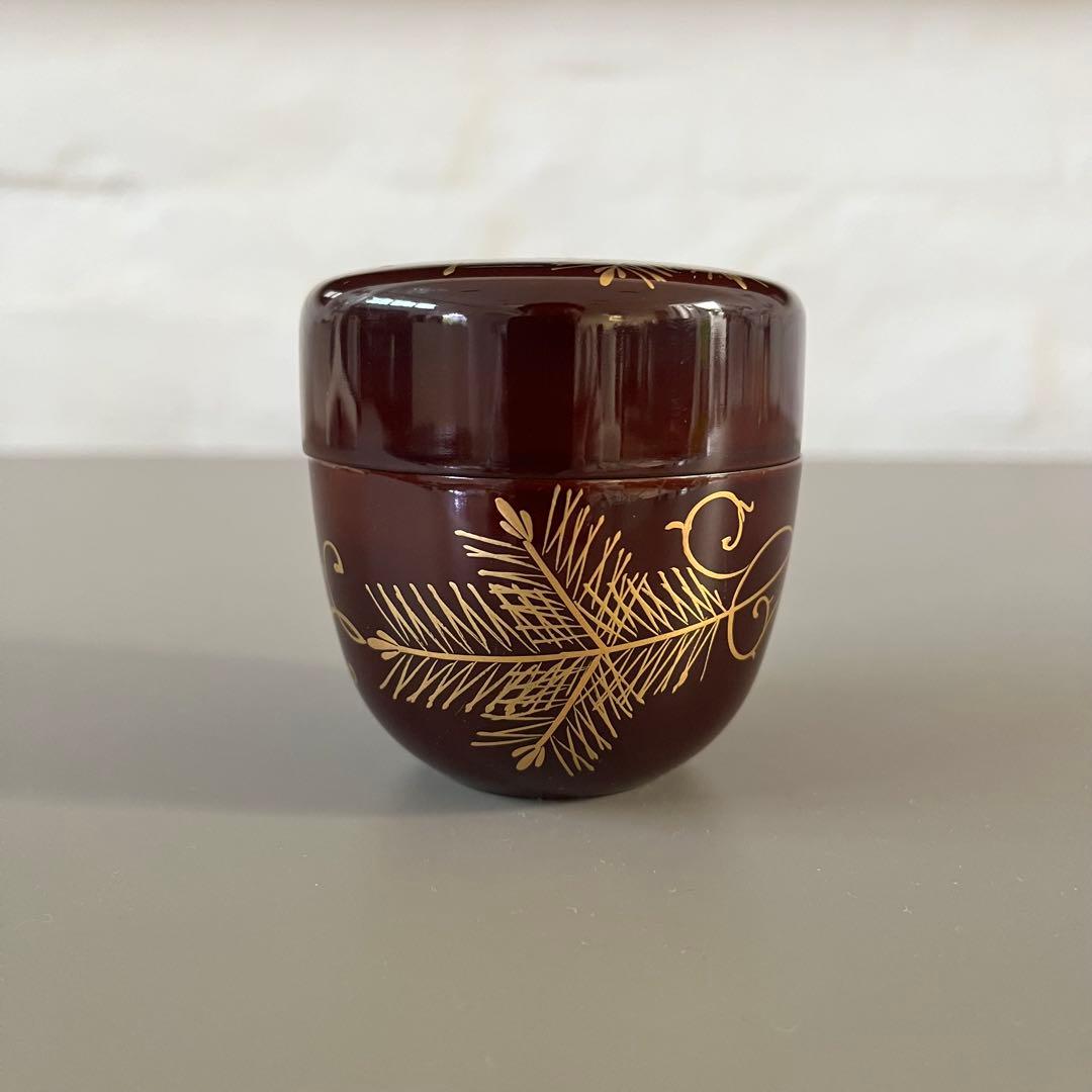 中棗　松唐草蒔絵　茶道具