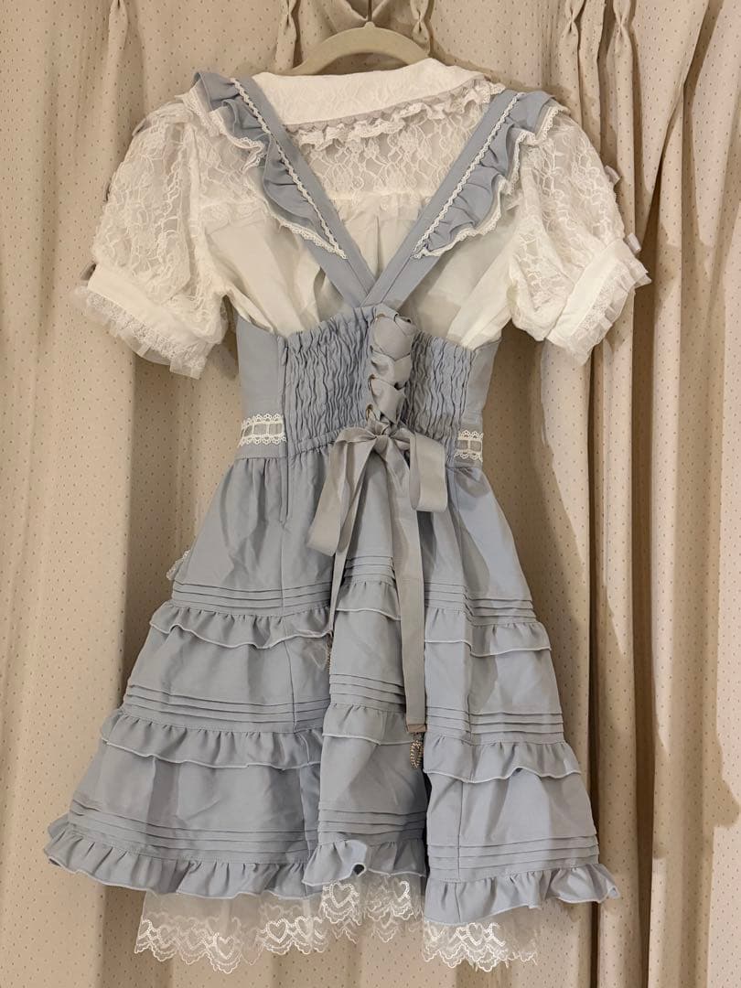 リズリサ フロントリボンUあきジャン シャツセット