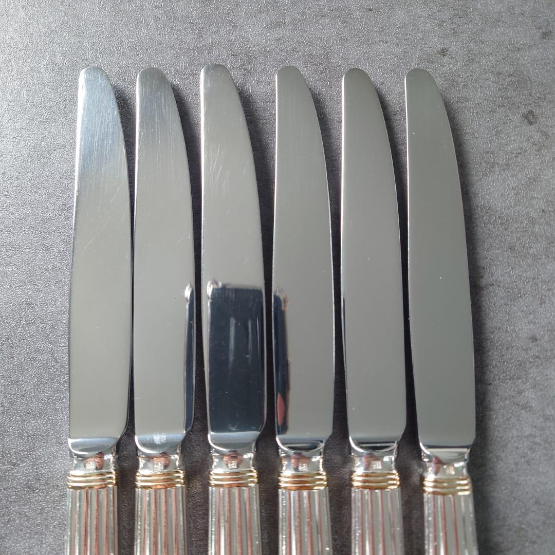 格安 希少 クリストフル アリアゴールドリング デザートナイフ 6点
